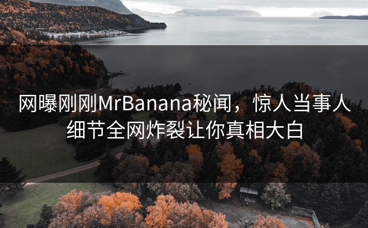 网曝刚刚MrBanana秘闻，惊人当事人细节全网炸裂让你真相大白