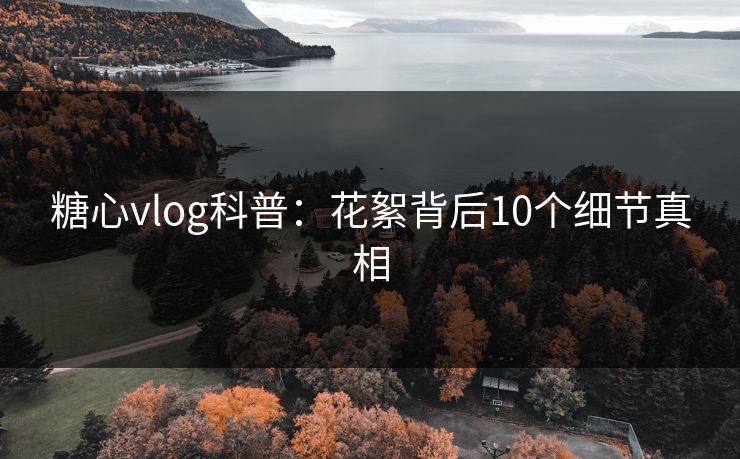 糖心vlog科普：花絮背后10个细节真相